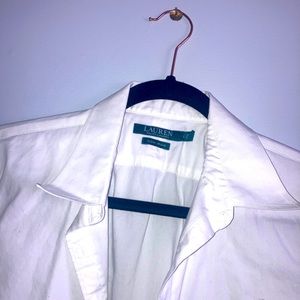 Ralph Lauren No Iron White Button up shirt size large